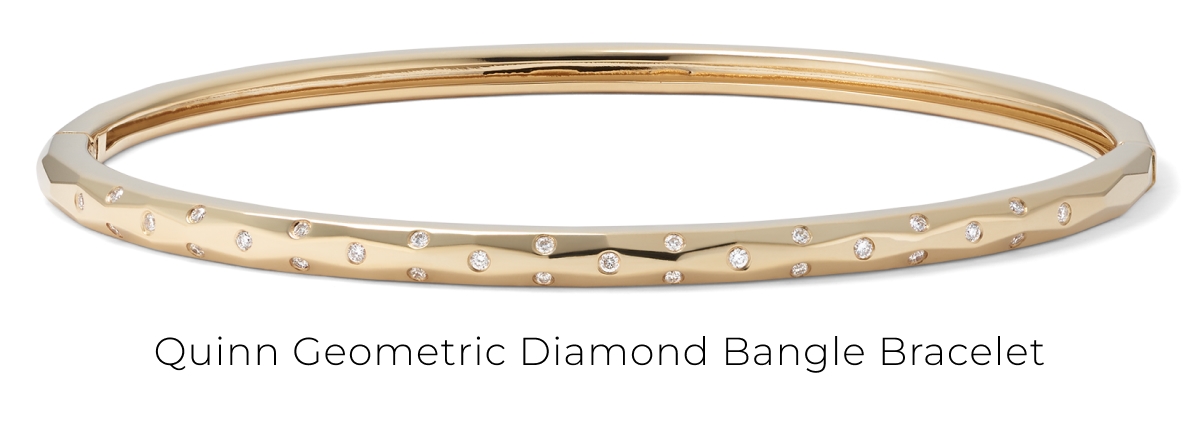 Quinn Geometric Diamond Bangle Bracelet >