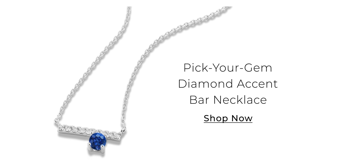 Pick-Your-Gem Diamond Accent Bar Necklace - Shop Now >