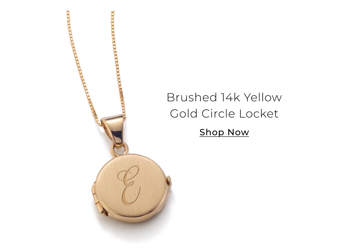 Brushed 14k Yellow Gold Circle Locket - Shop Now >