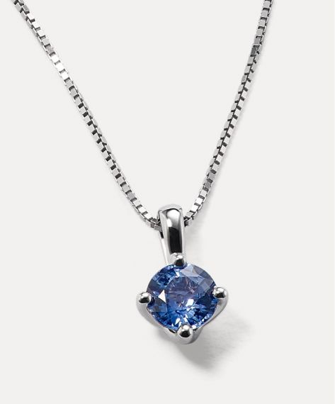 Ice Blue Sapphire Solitaire Pendant