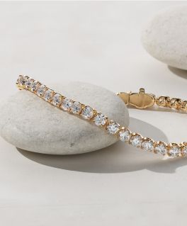 A diamond tennis bracelet