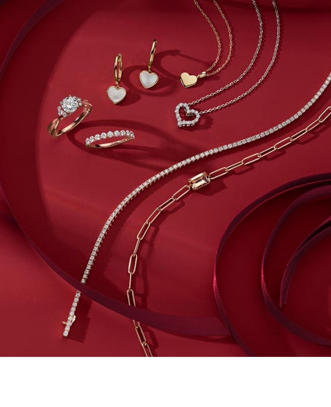 A collection of valentine's day fashion and bridal jewelry