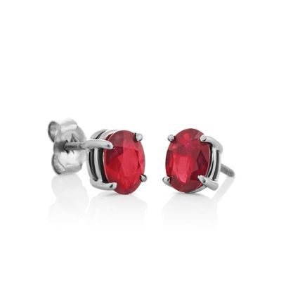 Oval Rubies in White Gold
