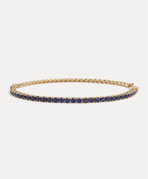 Varya Blue Sapphire Curb Bracelet (7 in)