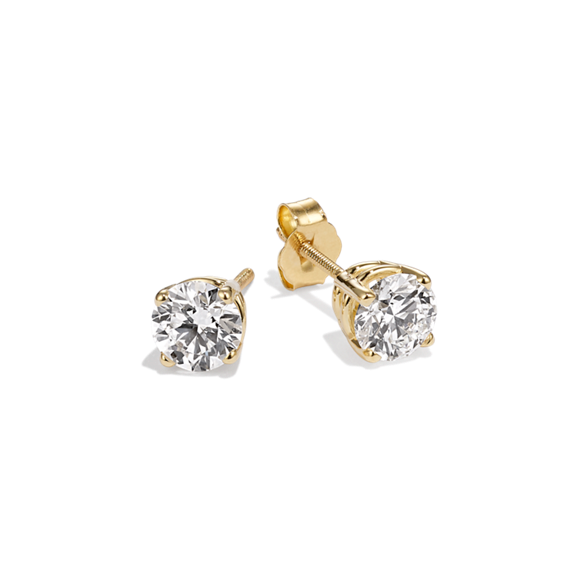 Round Natural Diamonds in Yellow Gold image