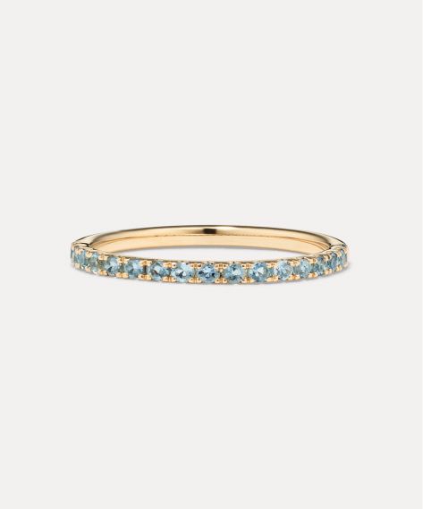 Aquamarine 14K Yellow Gold Stackable Ring