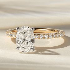 A diamond pave set engagement ring 