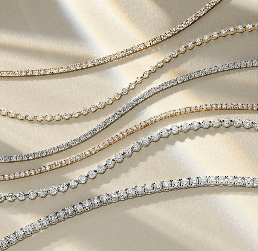 Two diamond tennis bracelets