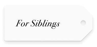 A sales tag that says for siblings