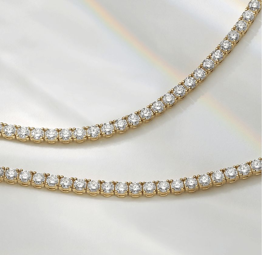 Two diamond tennis bracelets