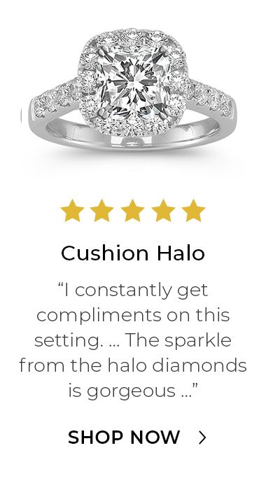 Mobile Image of a Cushion Halo Engagement Ring