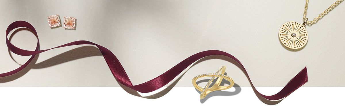 Mobile Image of holiday ribbon and trendy jewelry