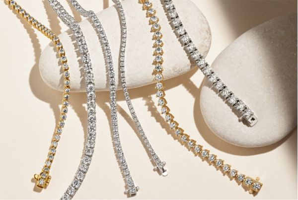 Mobile Image of a collection of diamond tennis bracelets