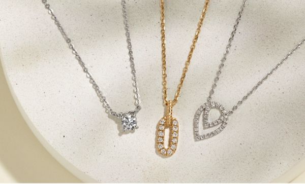 Mobile image of a collection of diamond fashion pendants
