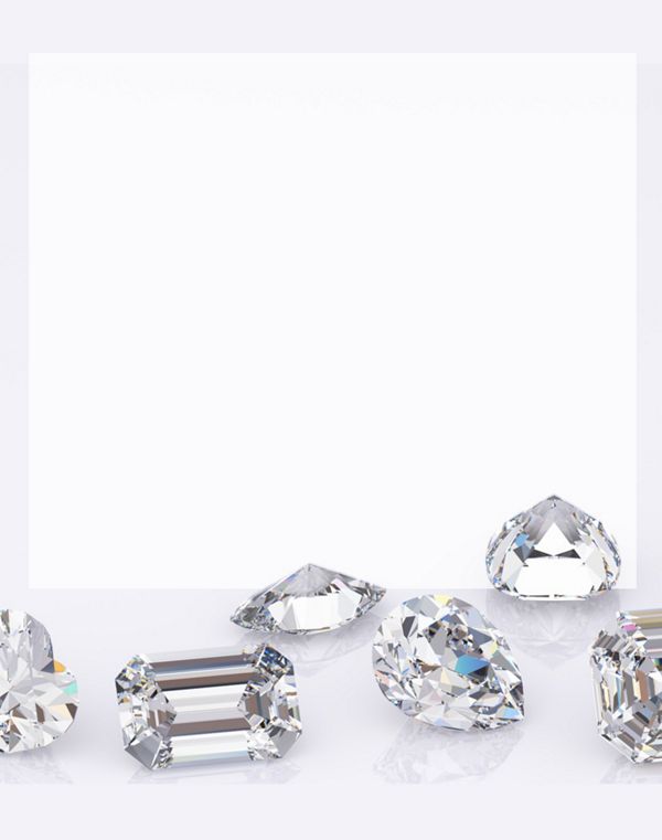 Mobile Image of loose diamonds of different shapes