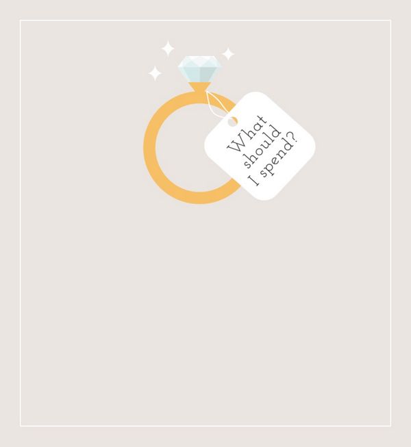 Mobile Image of an illustration of an engagement ring with a price tag attached 