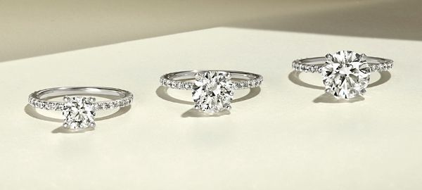 Mobile image of three engagement rings
