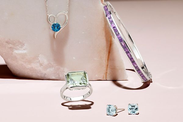 Mobile image of a collection of gemstone jewelry