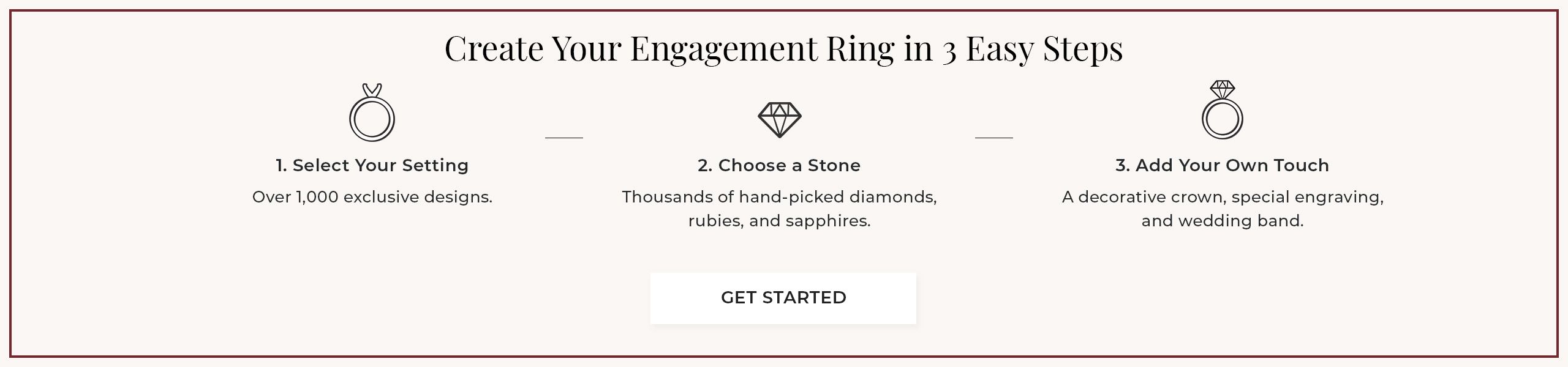 Create your dream ring in 3 easy steps