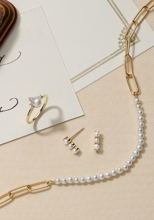 A collection of pearl jewelry