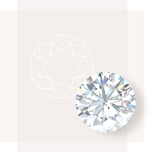A round diamond on a colored background