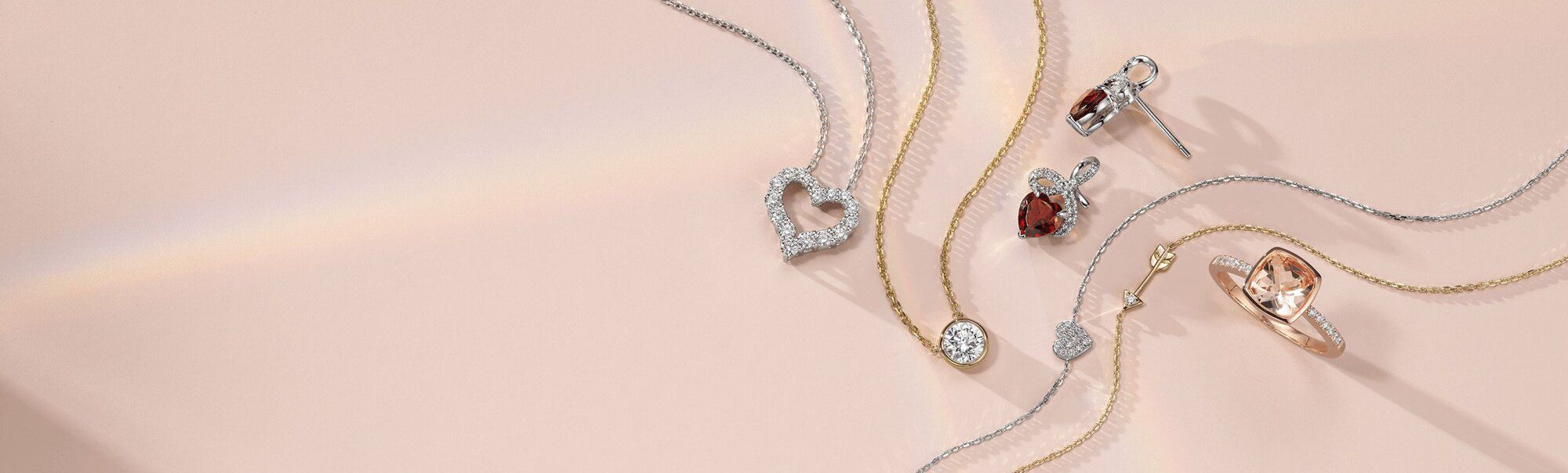 A collection of valentine's day jewelry