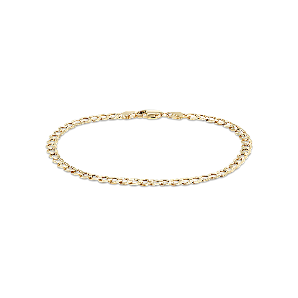 8.5 in Mens 14k Yellow Gold Curb Bracelet (4.4mm)