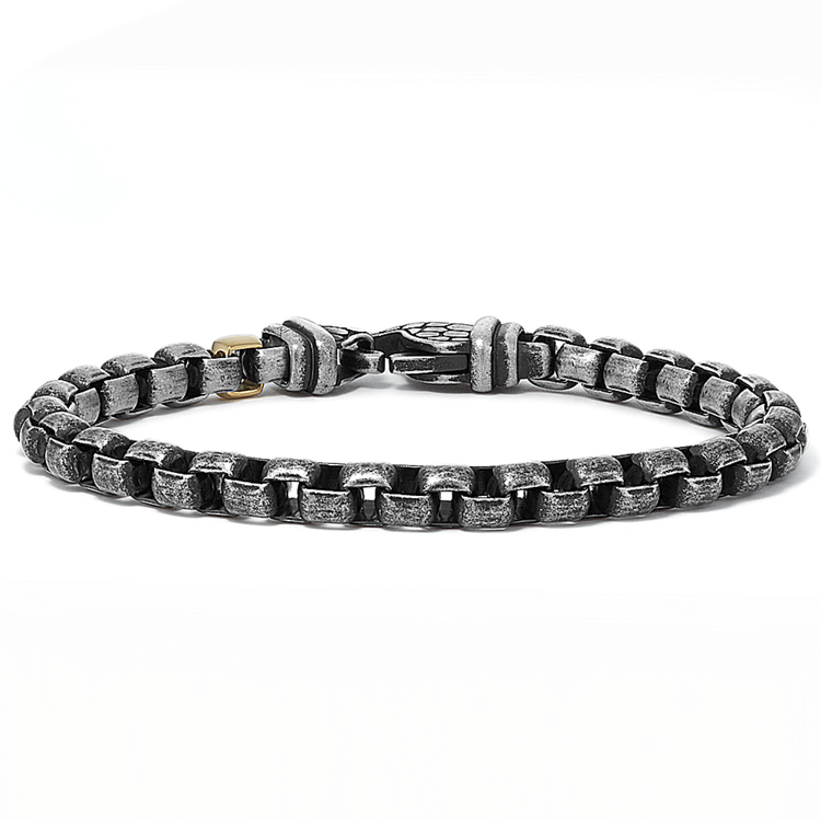 8.5 in Mens Stainless Steel Box Bracelet (7.1mm)