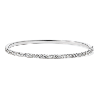 Treat Ürself ribbon bangle Shy Creation Diamond Three-Stone Ribbed Bangle Bracelet 1/8