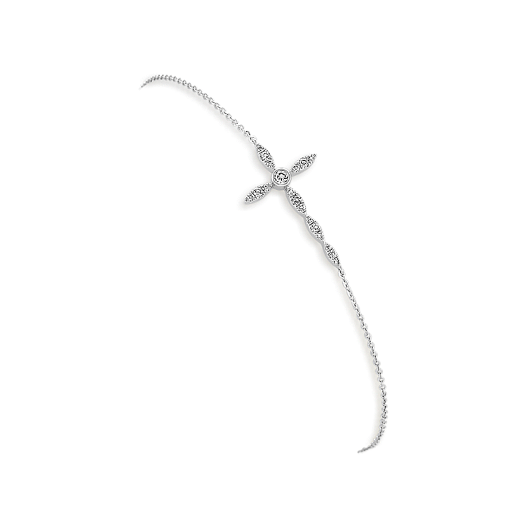 Natural Diamond Cross Bracelet (8 in)