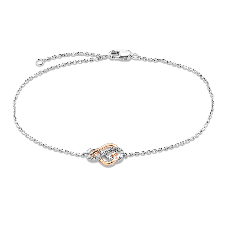 Natural Diamond Infinity Heart Bracelet (8 in)