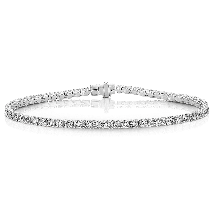 Isra Natural Diamond-Lined Tennis Bracelet in 14k White Gold (7 in)