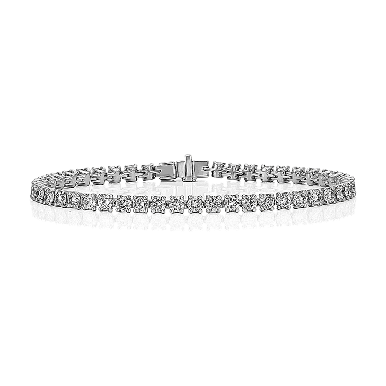 Natural Diamond-Lined Tennis Bracelet in Platinum (7 in)