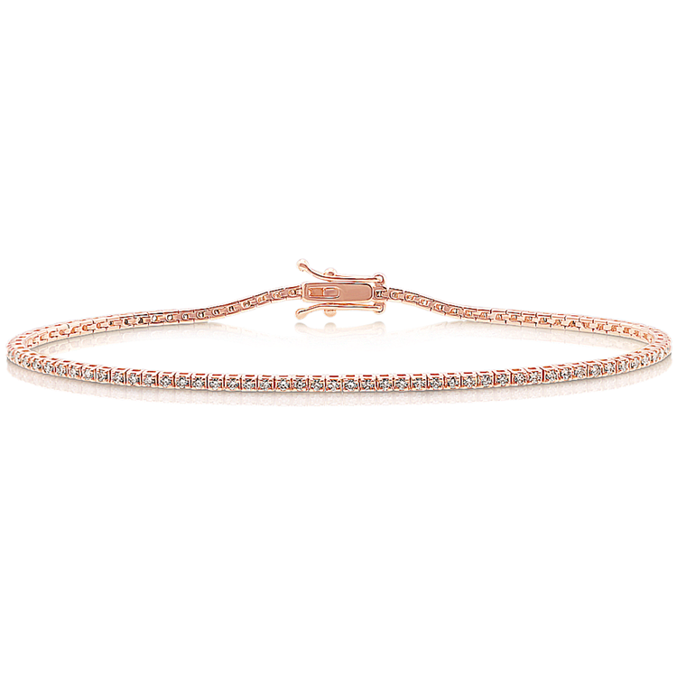 Natural Diamond Tennis Bracelet in 14k Rose Gold (7 in)