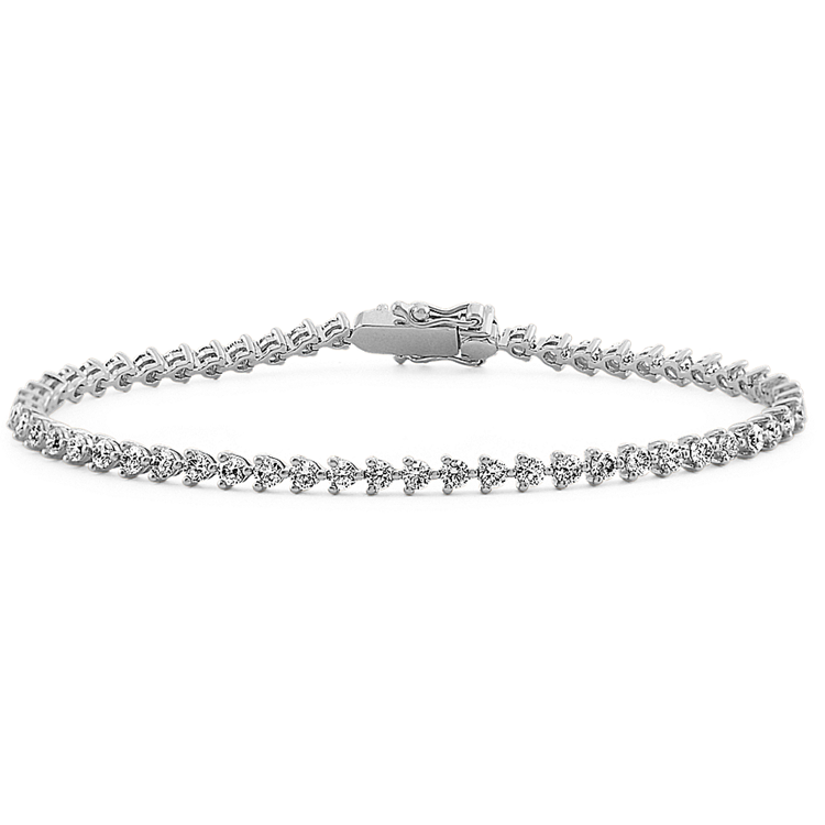 Asteria Natural Diamond Tennis Bracelet in 14k White Gold (7 in)
