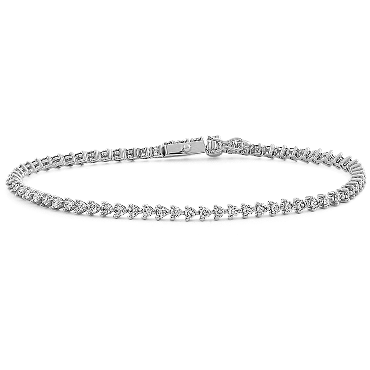 Marceline Natural Diamond Tennis Bracelet in 14k White Gold (7 in)