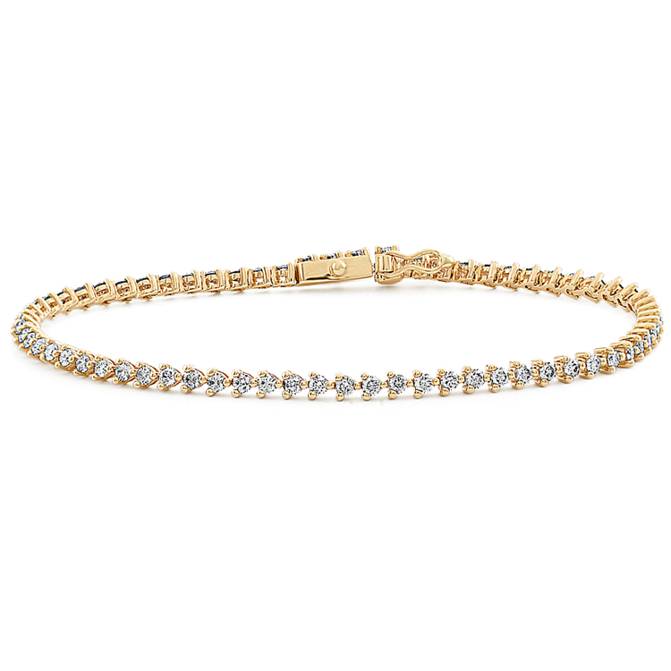 Marceline Natural Diamond Tennis Bracelet in 14k Yellow Gold (7 in)