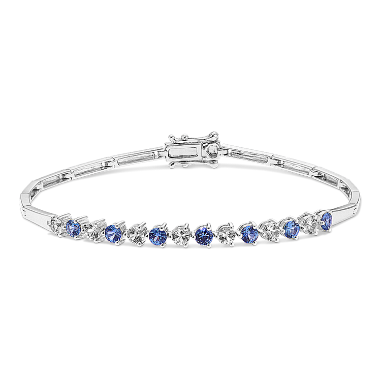Kentucky Blue and White Natural Sapphire Bracelet (7 in.)