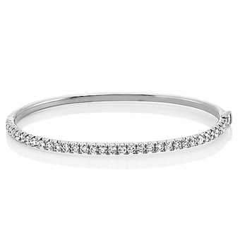 Treat Ürself ribbon bangle Shy Creation Diamond Three-Stone Ribbed Bangle Bracelet 1/8