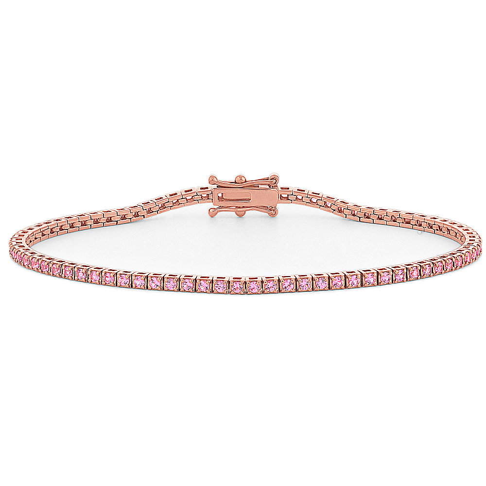 Pink Sapphire Tennis Bracelet (7 in)