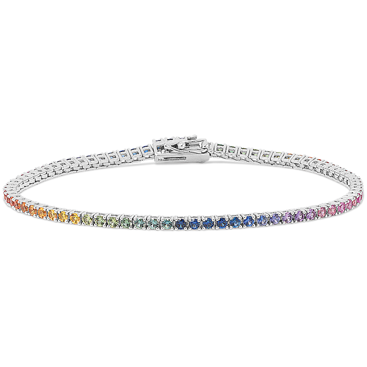 Rainbow Natural Sapphire Tennis Bracelet (7 in)