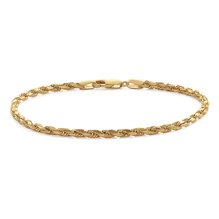 Rope Bracelet in 14k Yellow Gold (7.5 in)