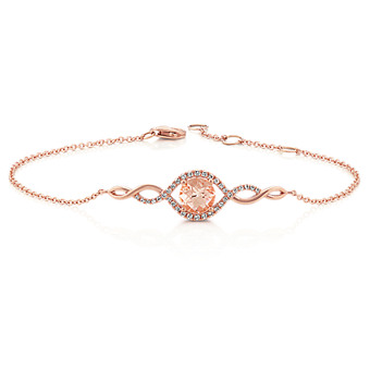 Rose Gold Braceletore Fine Jewelry Shane Co Round Pink Morganite And Diamond Twist Bracelet 7 5 In