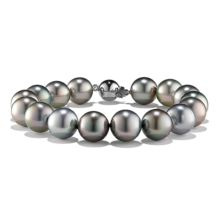 10mm Cultured Silver Tahitian Pearl Bracelet (7 in)