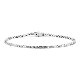 Alternating Baguette Diamond Tennis Bracelet | Shane Co.