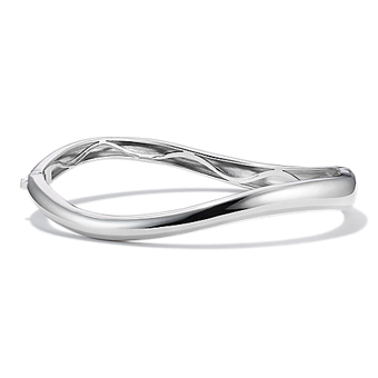 14K White Gold Bangle Bracelet | Shane Co.