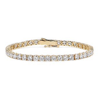 8 1/4 tcw Lab-Grown Diamond Tennis Bracelet in Yellow Gold | Shane Co.