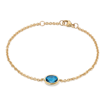 Cross-Faceted Blue Topaz Bracelet (Oval) | Shane Co.