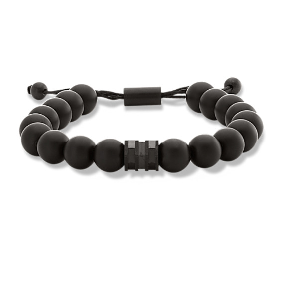 10 in Mens Black Onyx Bracelet | Shane Co.