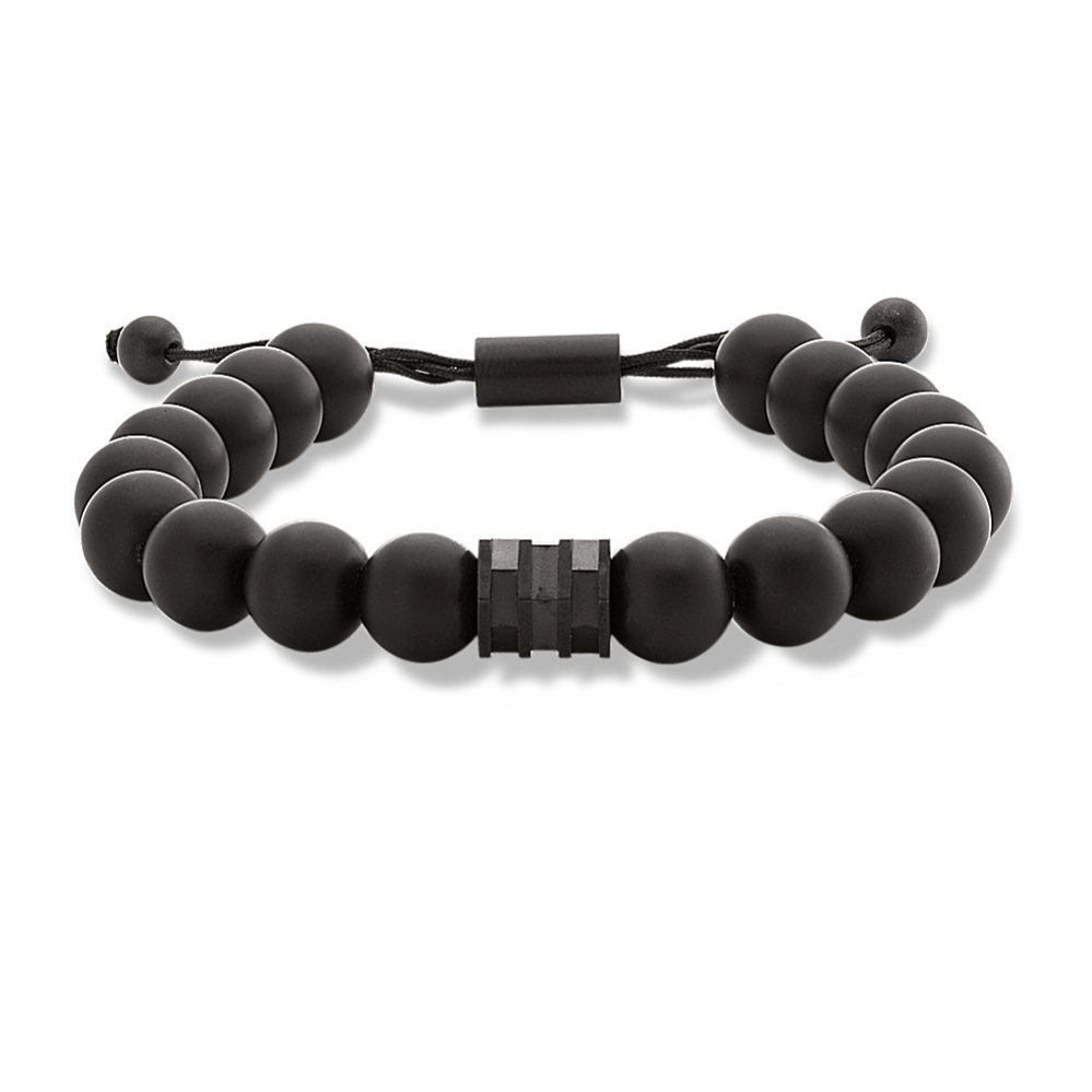 10'' Mens Black Onyx Bracelet | Shane Co.